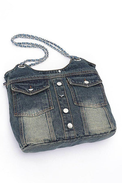 Vintage Denim Iconic Tote Bag - Bitsy Gypsy Boutique
