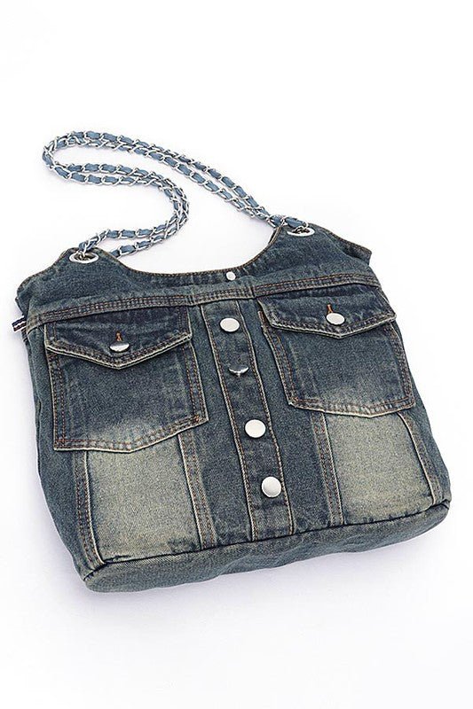 Vintage Denim Iconic Tote Bag - Bitsy Gypsy Boutique