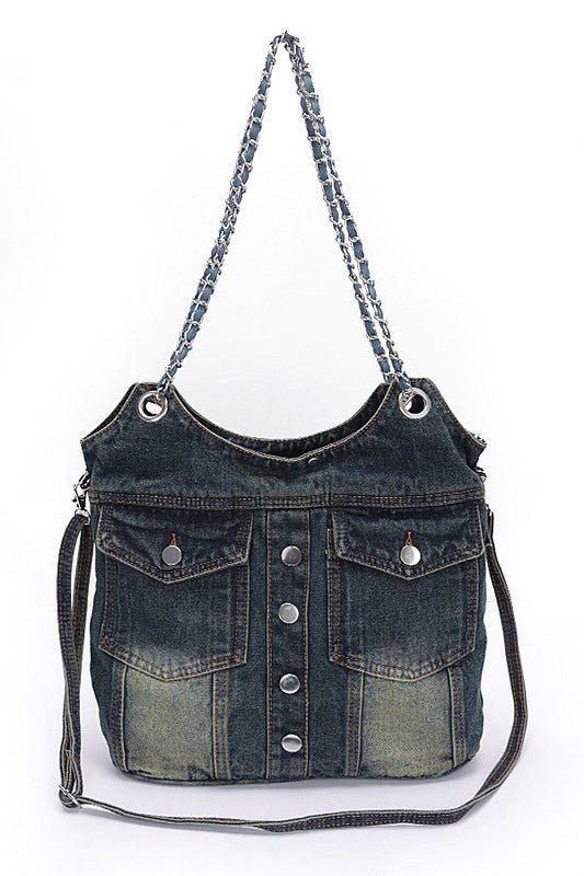 Vintage Denim Iconic Tote Bag - Bitsy Gypsy Boutique