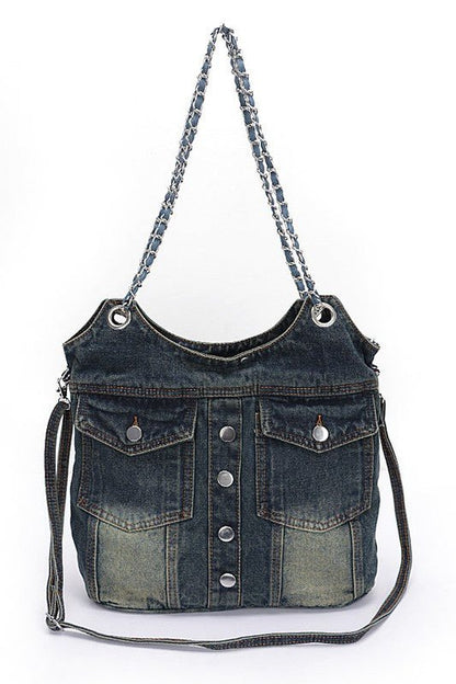 Vintage Denim Iconic Tote Bag - Bitsy Gypsy Boutique