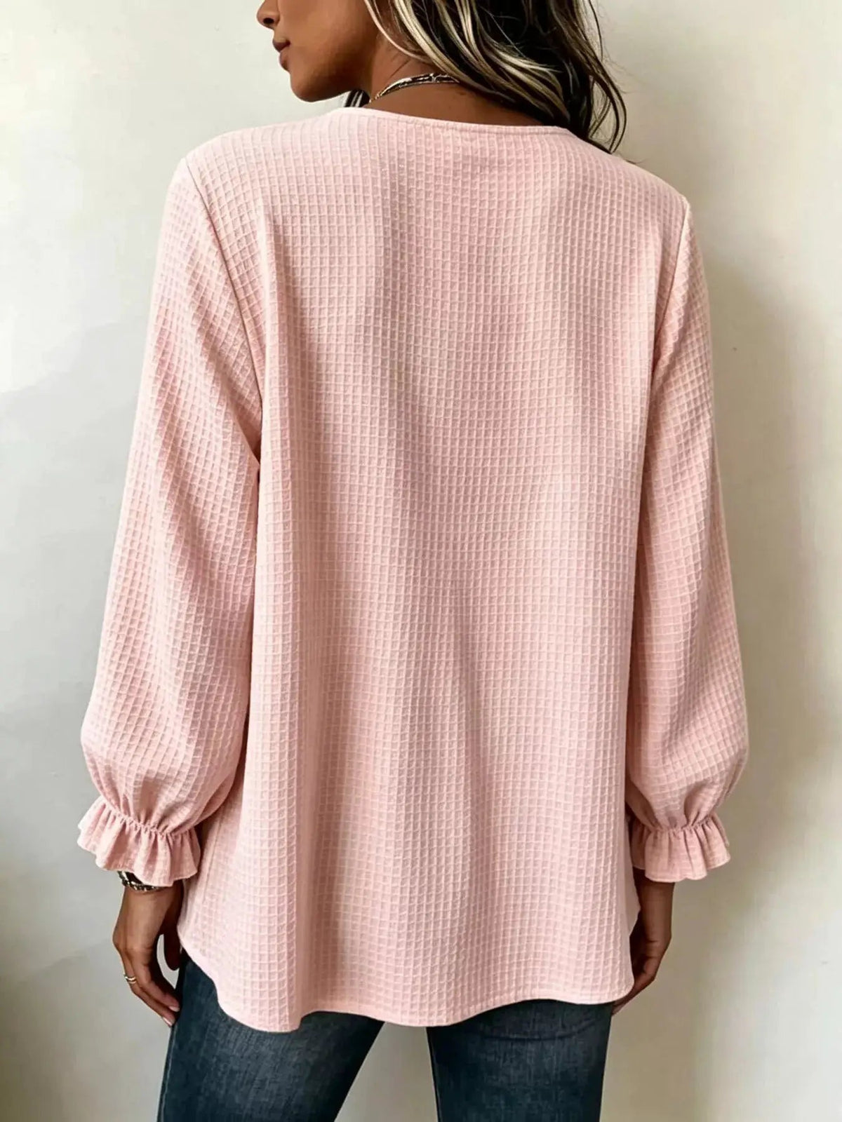 Waffle Knit Long Sleeve Top - Bitsy Gypsy Boutique