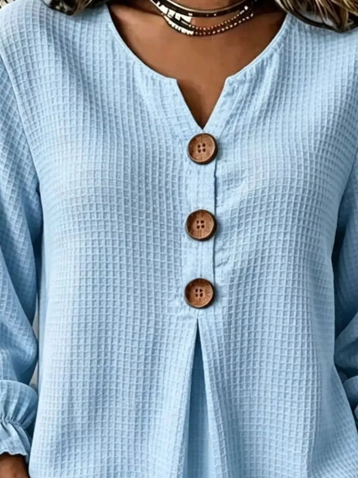 Waffle Knit Long Sleeve Top - Bitsy Gypsy Boutique