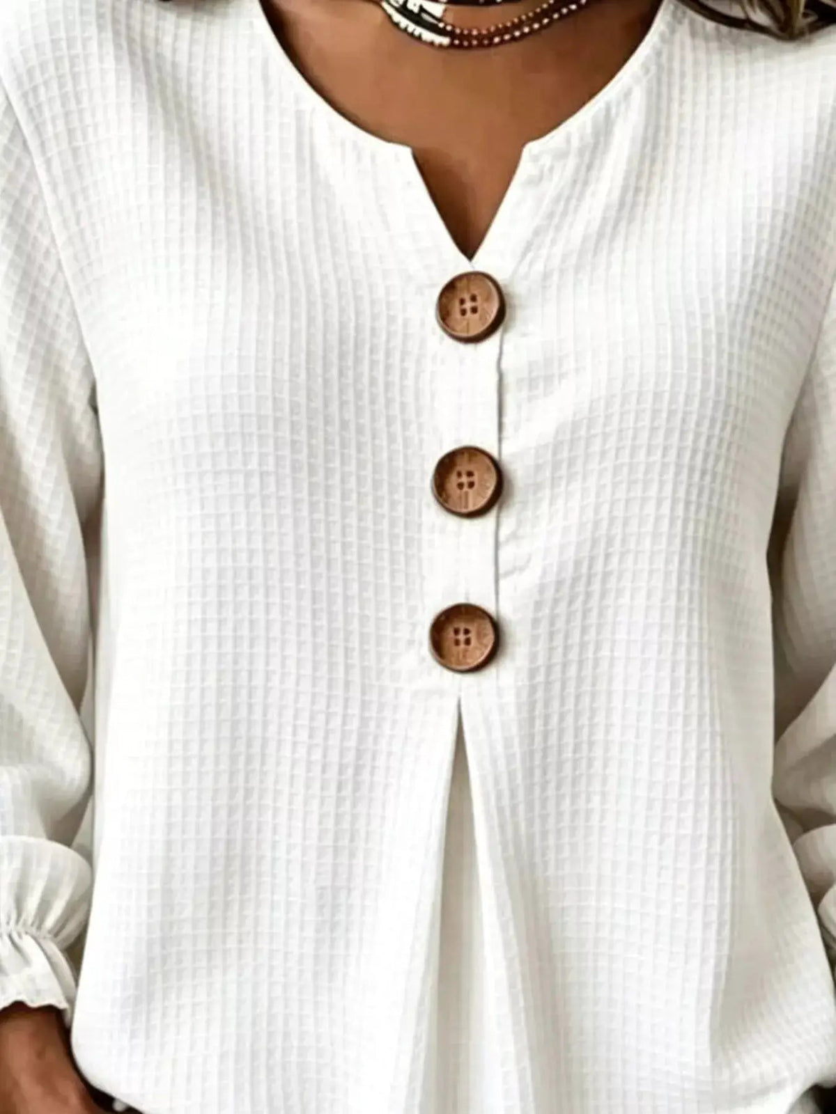 Waffle Knit Long Sleeve Top - Bitsy Gypsy Boutique