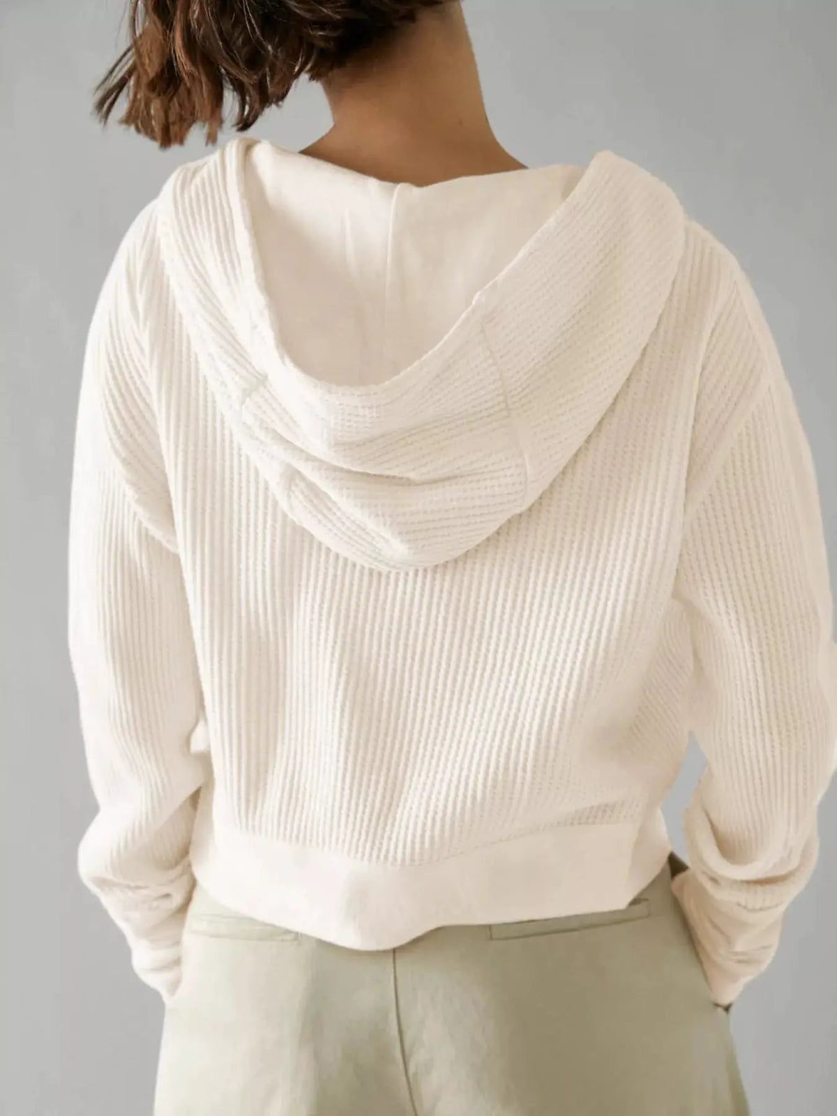 Waffle Knit Zip-Up Jacket - Bitsy Gypsy Boutique