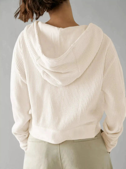 Waffle Knit Zip-Up Jacket - Bitsy Gypsy Boutique