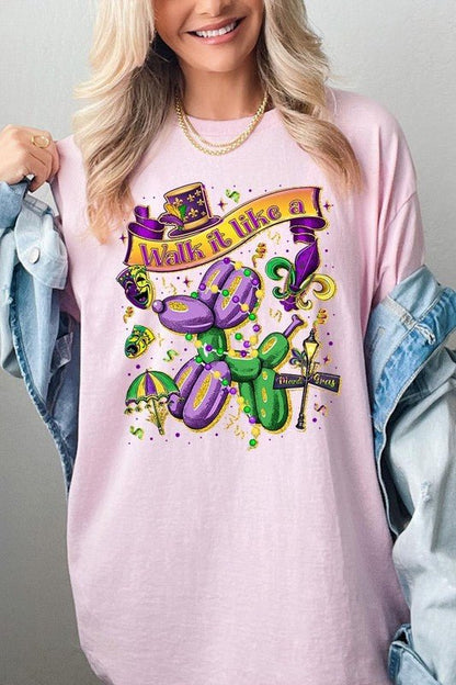 Walk It Like A Mardi Gras Plus Heavy Cotton Tee - Bitsy Gypsy Boutique