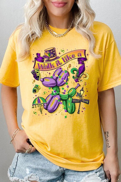 Walk It Like A Mardi Gras Plus Heavy Cotton Tee - Bitsy Gypsy Boutique