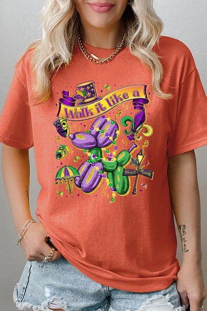 Walk It Like A Mardi Gras Plus Heavy Cotton Tee - Bitsy Gypsy Boutique