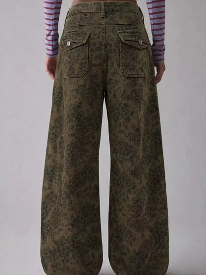 Washed Button Front High Waist Wide Leg Jeans - Bitsy Gypsy Boutique