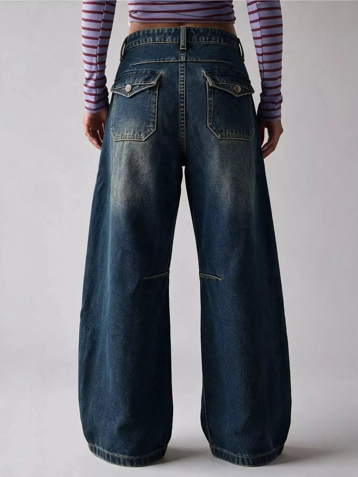 Washed Button Front High Waist Wide Leg Jeans - Bitsy Gypsy Boutique