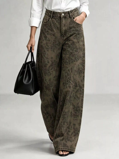 Washed Button Front High Waist Wide Leg Jeans - Bitsy Gypsy Boutique