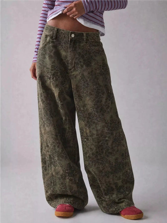 Washed Button Front High Waist Wide Leg Jeans - Bitsy Gypsy Boutique