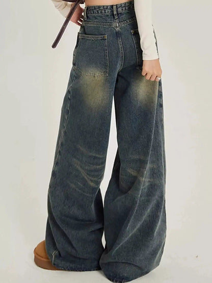Washed Denim High Waist Wide Leg Jeans - Bitsy Gypsy Boutique