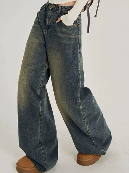 Washed Denim High Waist Wide Leg Jeans - Bitsy Gypsy Boutique