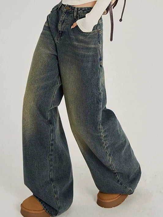 Washed Denim High Waist Wide Leg Jeans - Bitsy Gypsy Boutique