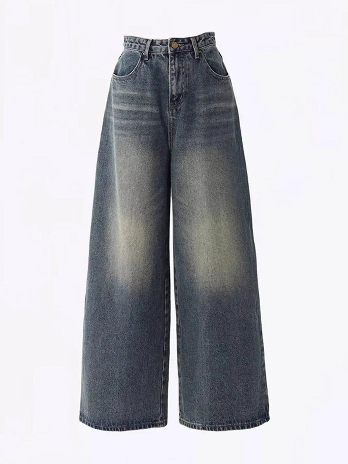 Washed Denim High Waist Wide Leg Jeans - Bitsy Gypsy Boutique