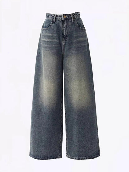 Washed Denim High Waist Wide Leg Jeans - Bitsy Gypsy Boutique