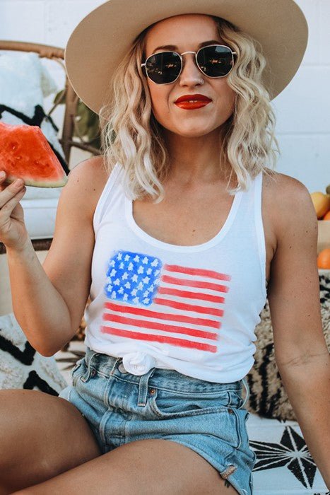 Watercolor Flag Tank - Bitsy Gypsy Boutique