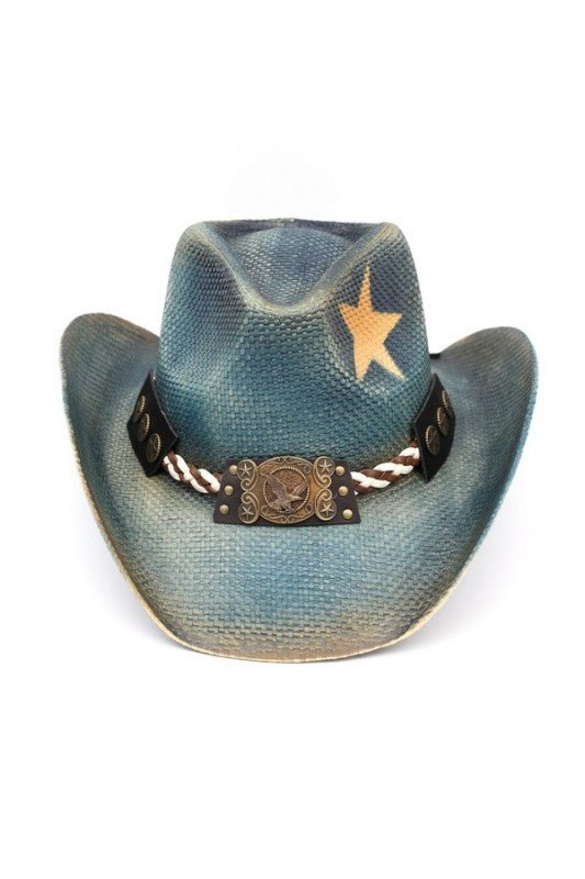 Western Eagle Plate Star Print Cowboy Hat - Bitsy Gypsy Boutique