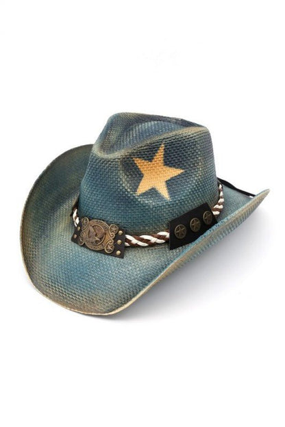 Western Eagle Plate Star Print Cowboy Hat - Bitsy Gypsy Boutique