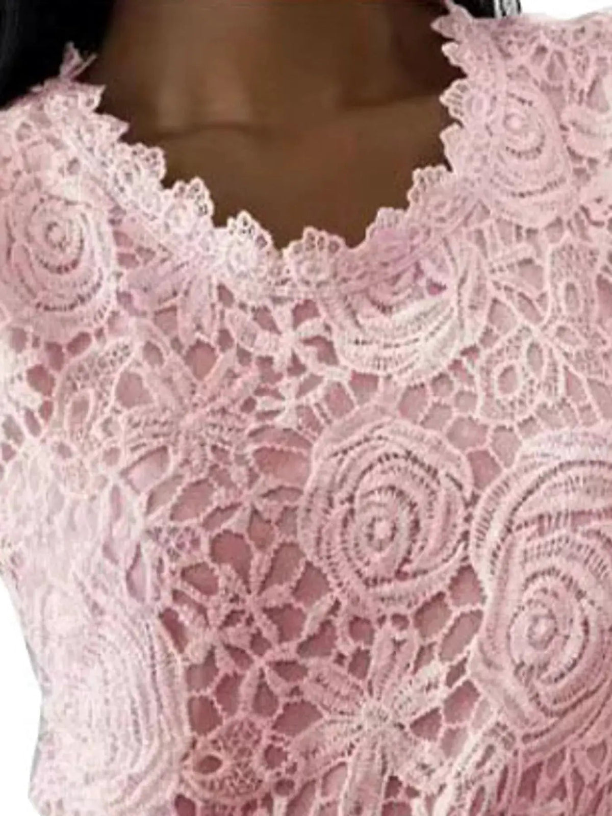 White Floral Openwork Lace Short Sleeve Blouse - Bitsy Gypsy Boutique