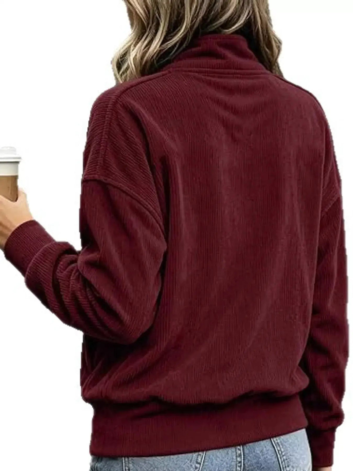 White Quarter Snap Kangaroo Pocket Sweatshirt - Bitsy Gypsy Boutique