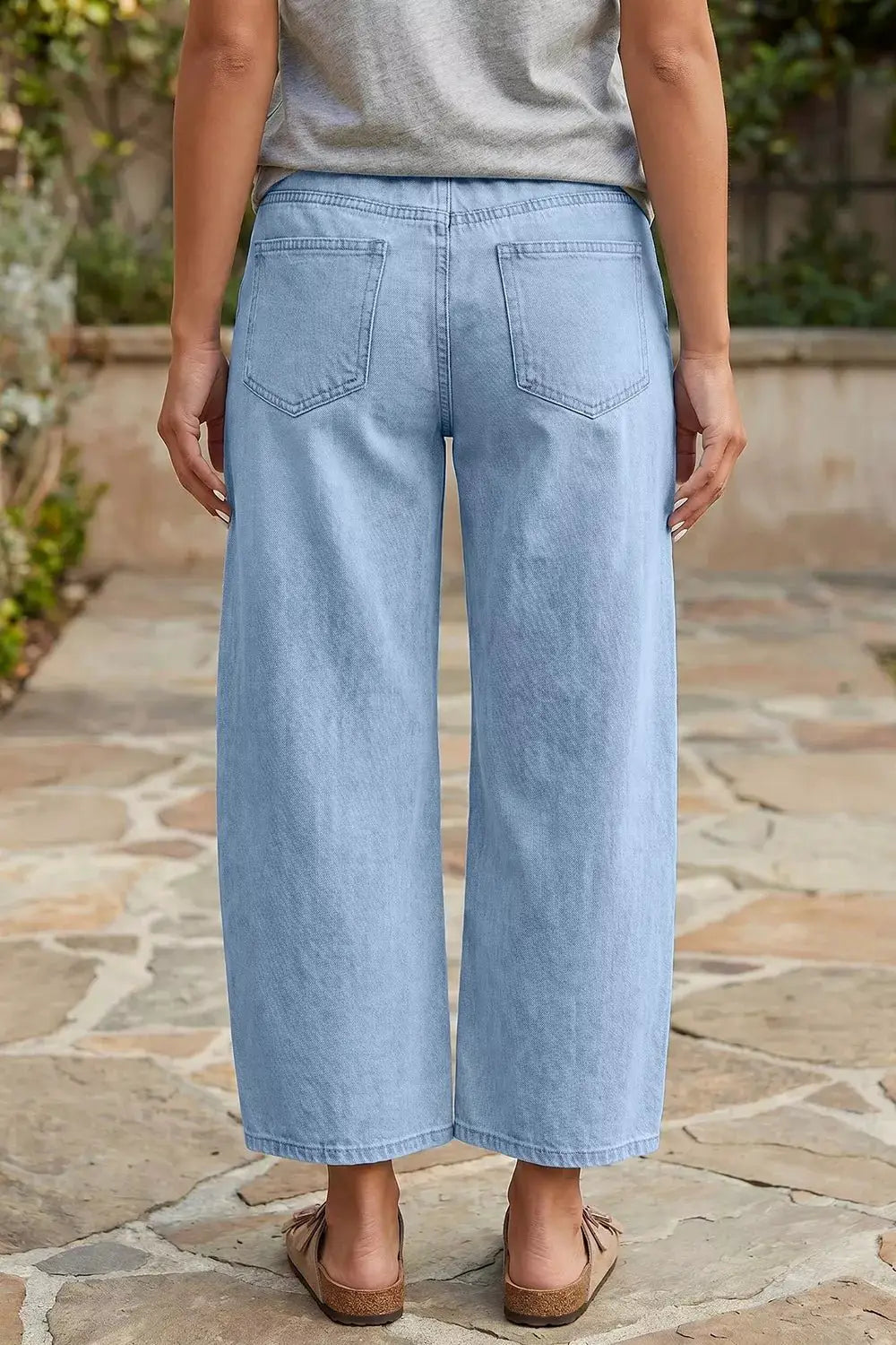 Wide Leg Cropped Jeans by Trendsi