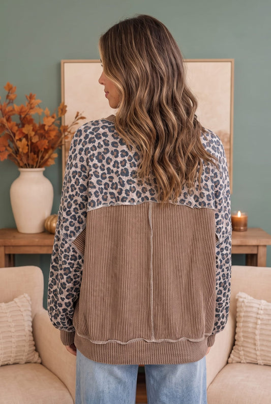Wild At Heart Leopard Print Sweatshirt - Bitsy Gypsy Boutique