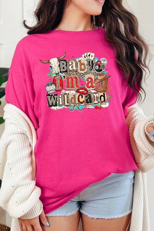Wild Card Cowgirl Graphic Heavy Cotton Tee - Bitsy Gypsy Boutique