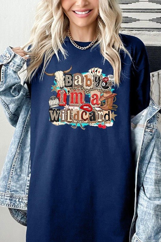 Wild Card Cowgirl Graphic Heavy Cotton Tee - Bitsy Gypsy Boutique