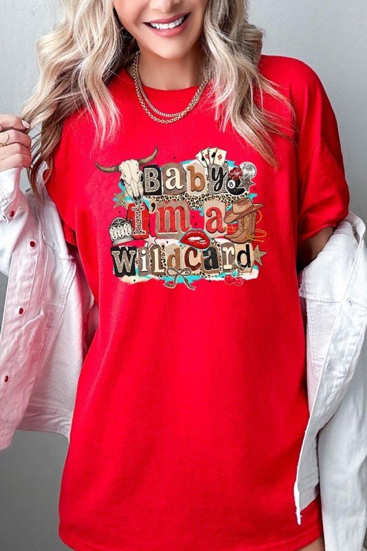 Wild Card Cowgirl Graphic Heavy Cotton Tee - Bitsy Gypsy Boutique