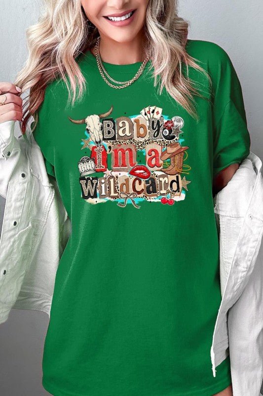 Wild Card Cowgirl Graphic Heavy Cotton Tee - Bitsy Gypsy Boutique