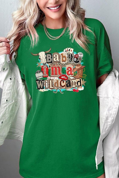 Wild Card Cowgirl Graphic Heavy Cotton Tee - Bitsy Gypsy Boutique
