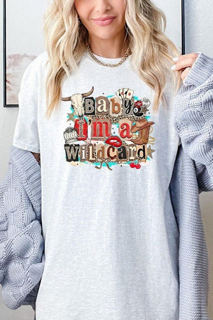Wild Card Cowgirl Graphic Heavy Cotton Tee - Bitsy Gypsy Boutique