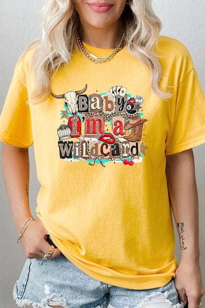 Wild Card Cowgirl Graphic Heavy Cotton Tee - Bitsy Gypsy Boutique