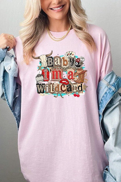 Wild Card Cowgirl Graphic Heavy Cotton Tee - Bitsy Gypsy Boutique