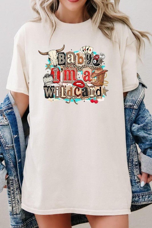 Wild Card Cowgirl Graphic Heavy Cotton Tee - Bitsy Gypsy Boutique