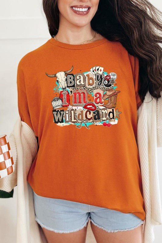 Wild Card Cowgirl Graphic Heavy Cotton Tee - Bitsy Gypsy Boutique