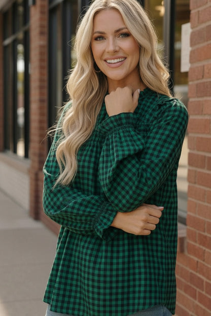 Wildwood Check Green Smock - Bitsy Gypsy Boutique