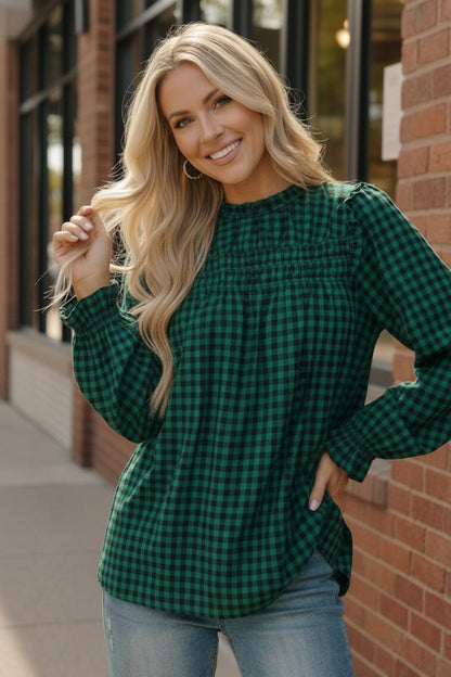Wildwood Check Green Smock - Bitsy Gypsy Boutique