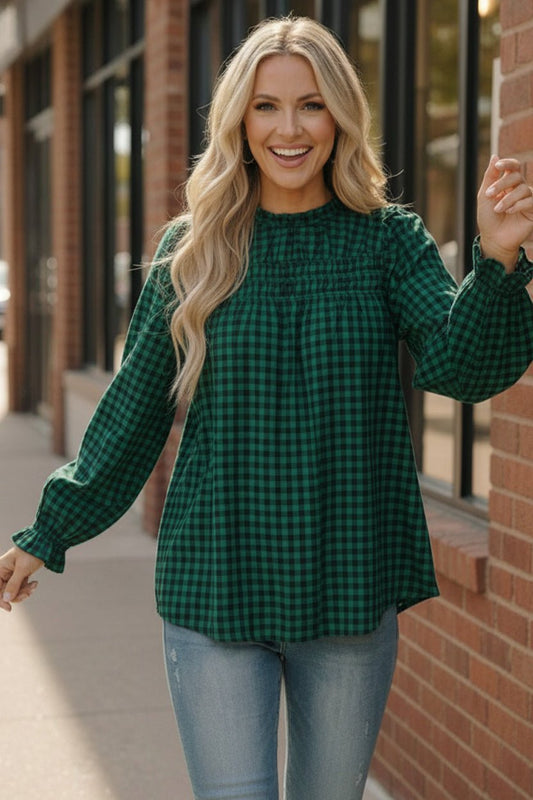 Wildwood Check Green Smock - Bitsy Gypsy Boutique