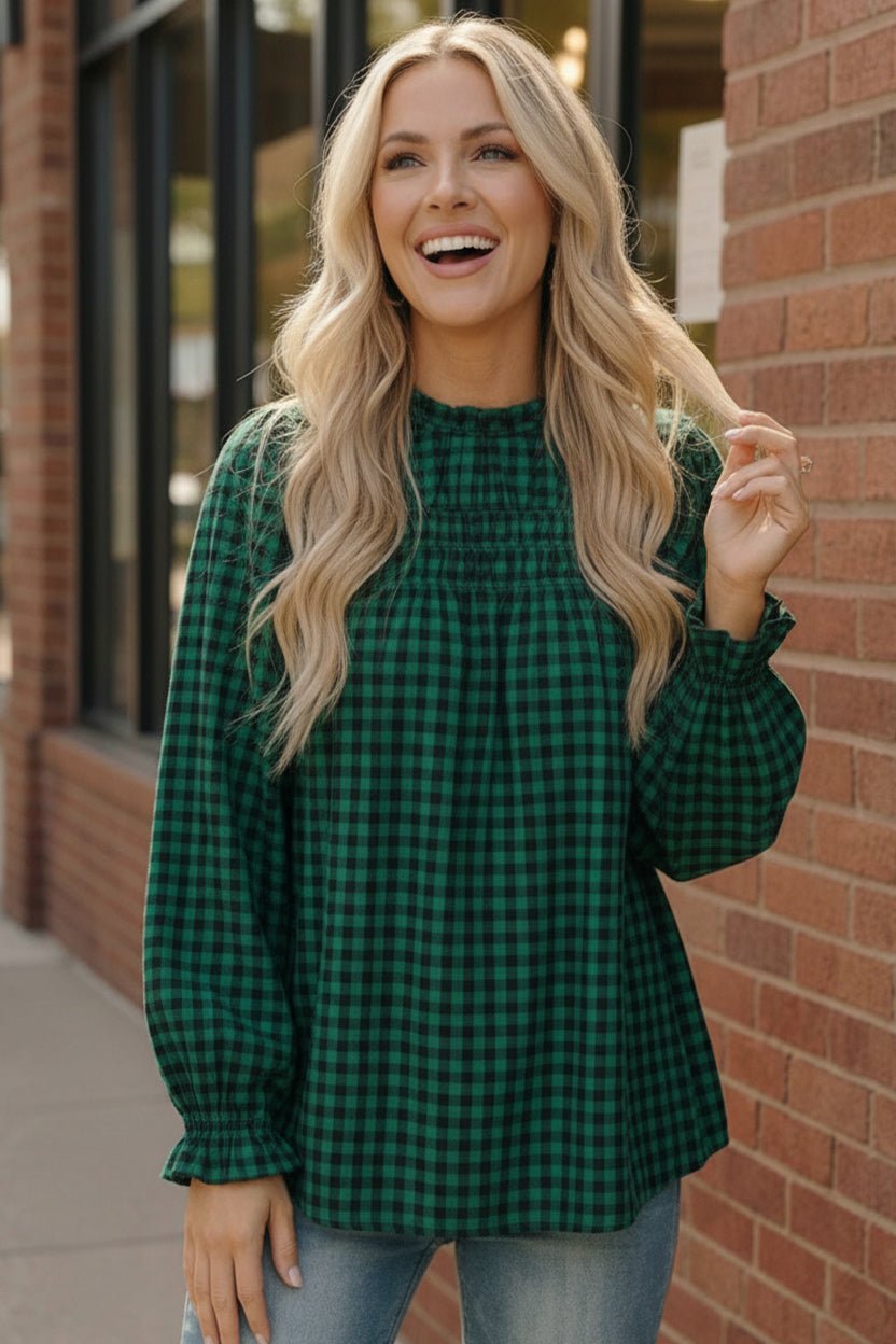 Wildwood Check Green Smock - Bitsy Gypsy Boutique