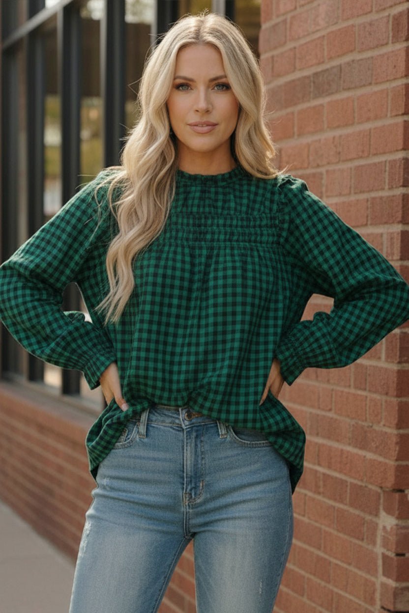 Wildwood Check Green Smock - Bitsy Gypsy Boutique