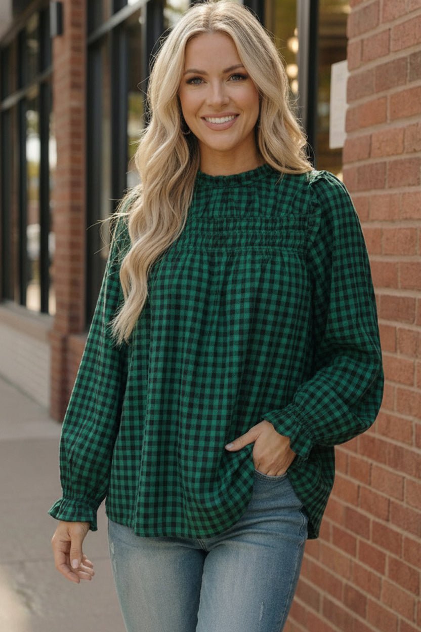 Wildwood Check Green Smock - Bitsy Gypsy Boutique