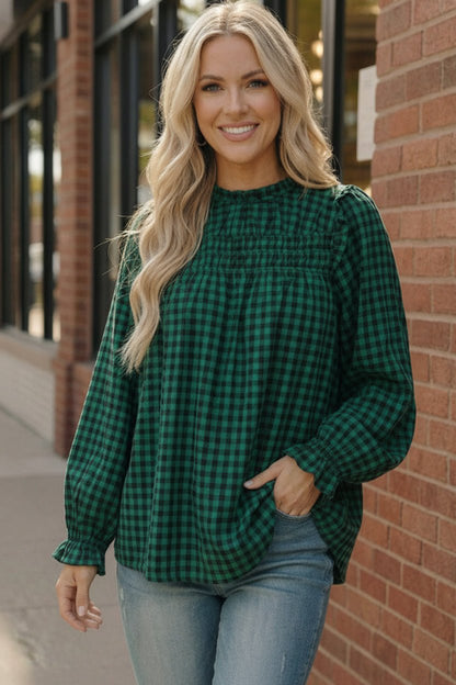 Wildwood Check Green Smock - Bitsy Gypsy Boutique