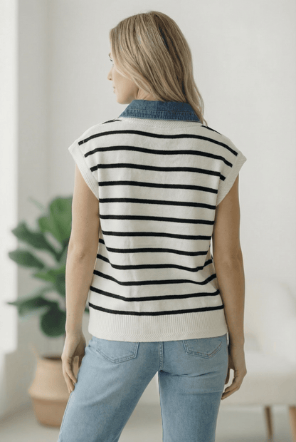 With an Ocean View Sweater Vest - Bitsy Gypsy Boutique