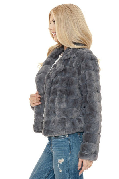 Women Faux Fur Jacket - Bitsy Gypsy Boutique