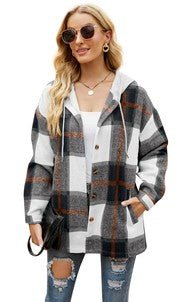 Women's Long Sleeve Shacket With Hooded - Bitsy Gypsy Boutique