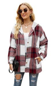 Women's Long Sleeve Shacket With Hooded - Bitsy Gypsy Boutique