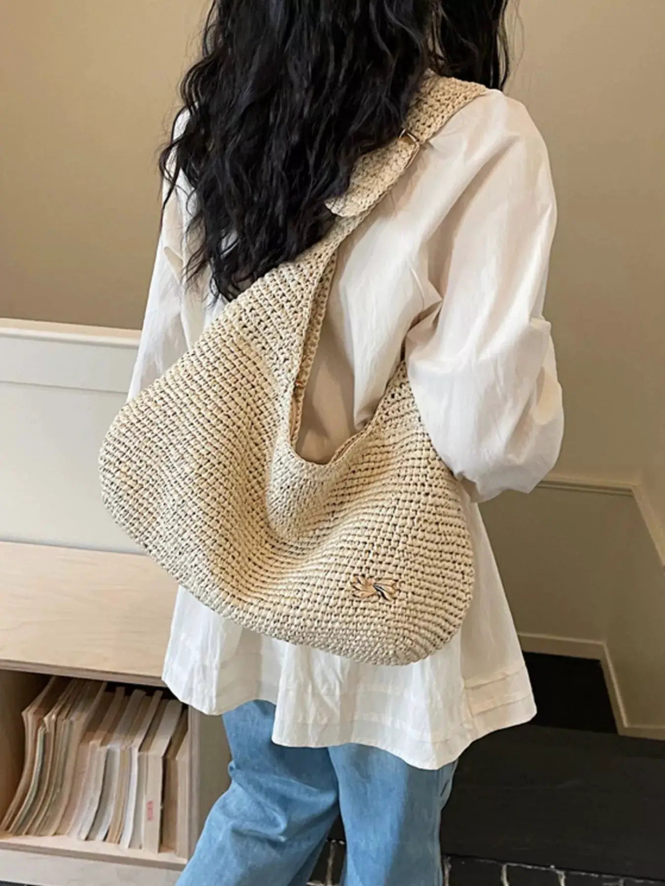 Woven Casual Beach Shoulder Bag by Trendsi